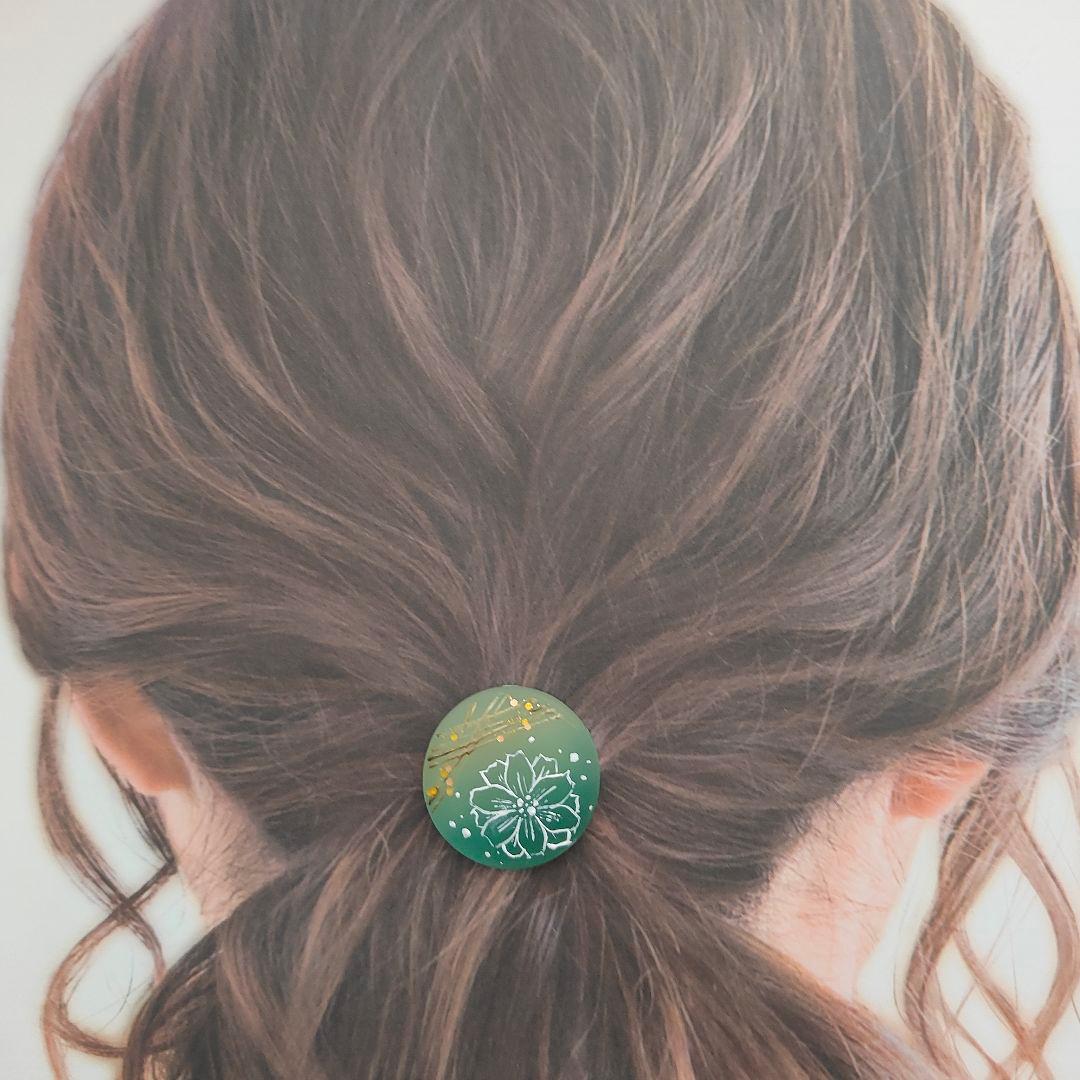 【897】ハンドメイド　レジン　ヘアゴム　ポニーフック