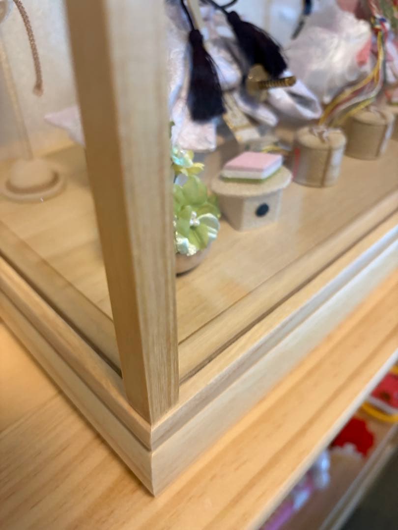 【未使用に近い】雛人形 ガラスケース付き 和風デザイン