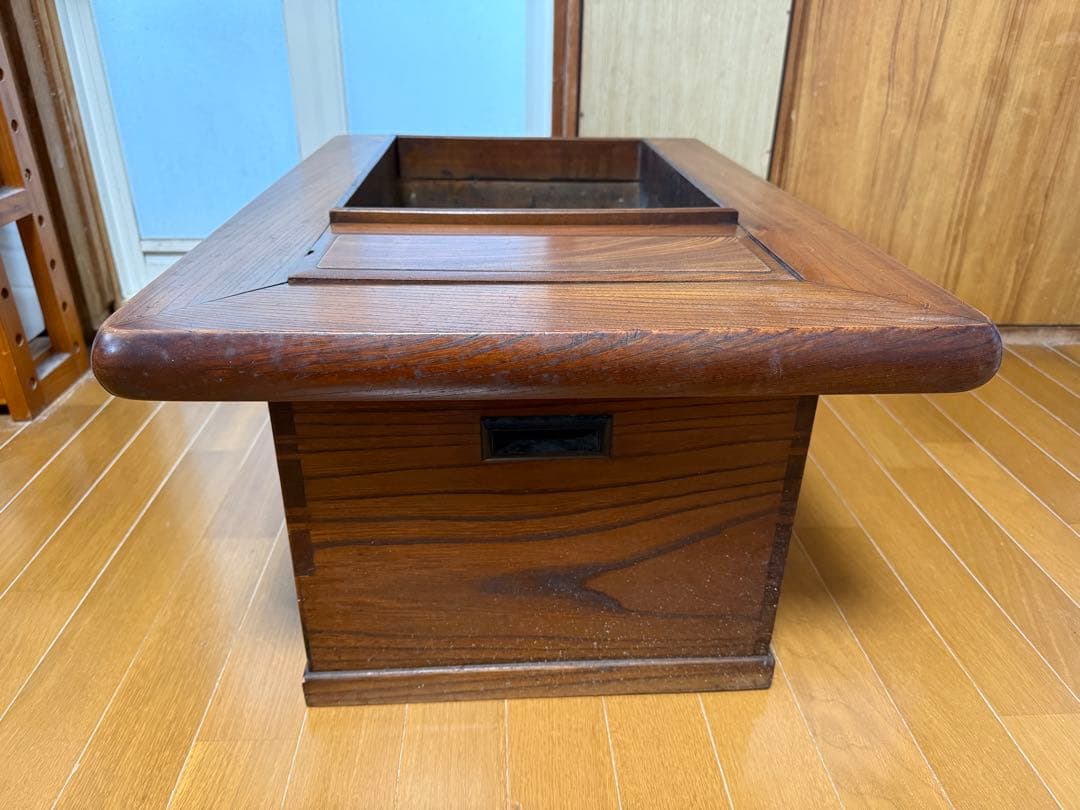 長火鉢　木製　レトロ 家具　小ぶり　和風　テーブル　アンティーク　座卓