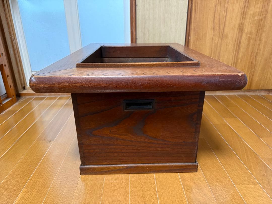 長火鉢　木製　レトロ 家具　小ぶり　和風　テーブル　アンティーク　座卓