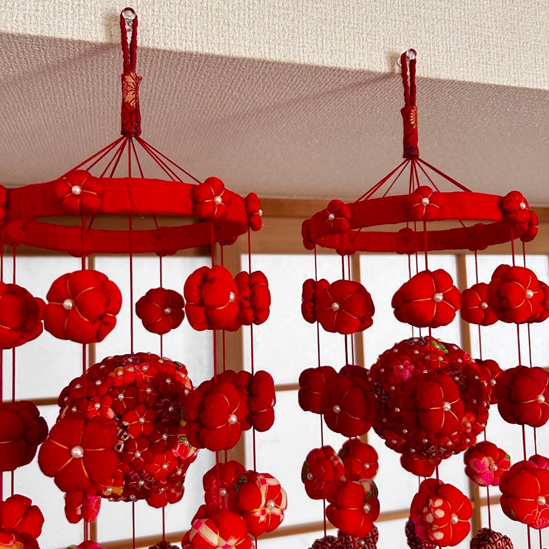 オーダー品☆吊るし飾り 彩り9連 赤色　2セット