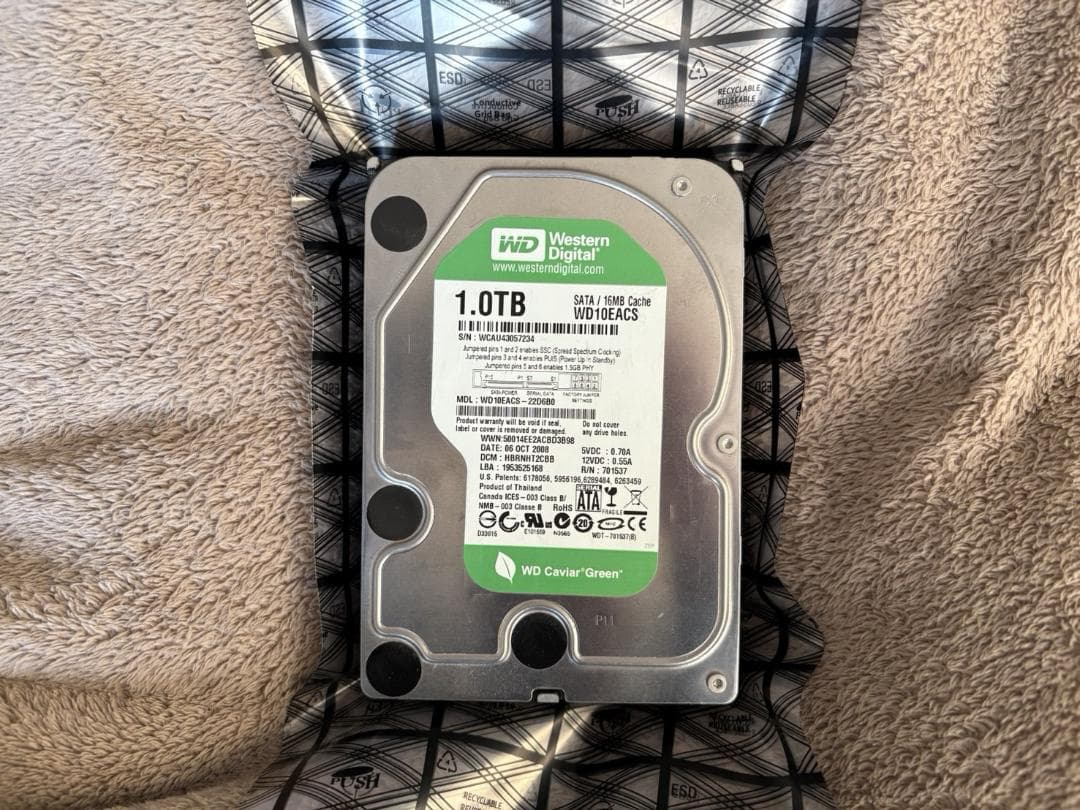 【動作確認済】東芝2TB・Seagate1TB・WD1TB HDD3台セット