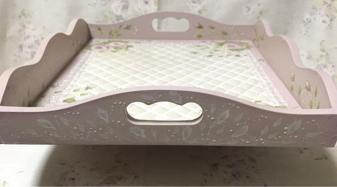 お値下げ‼️ハンドメイド・トールペイント作品薔薇のトレー