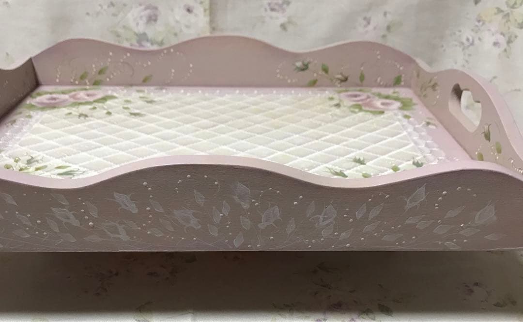 お値下げ‼️ハンドメイド・トールペイント作品薔薇のトレー