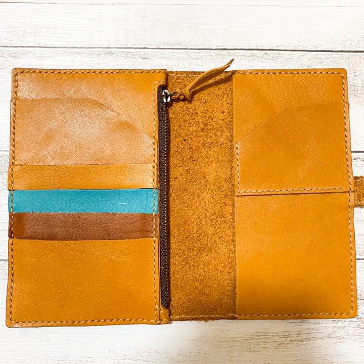 マルチケース  パスポートケース  レザークラフト  キャメル 皮　革　トラベル