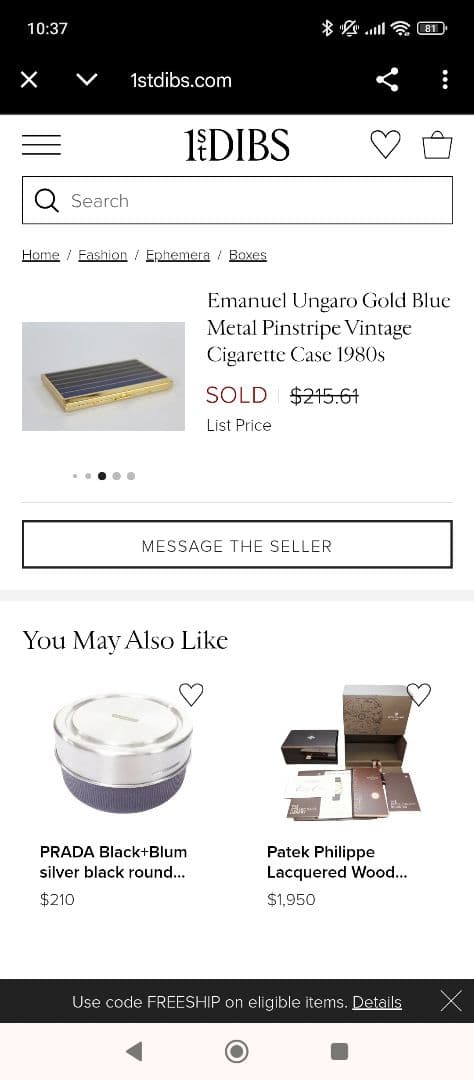 希少品Emanuel Ungaro タバコケース ゴールド 定価32250円