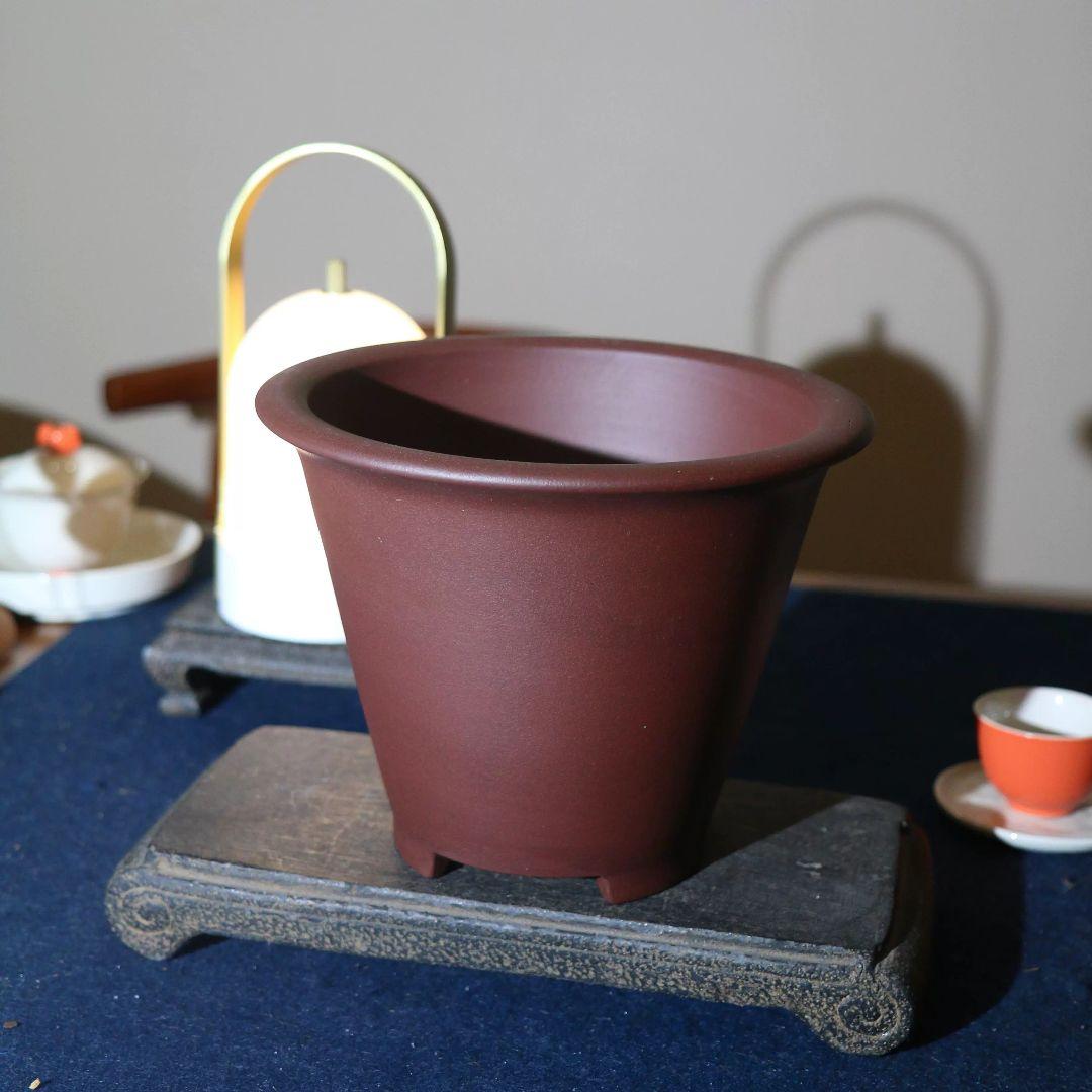 笠たらい 宜興紫砂盆栽鉢 植木鉢 多肉植物鉢 小品盆栽鉢 山野草鉢