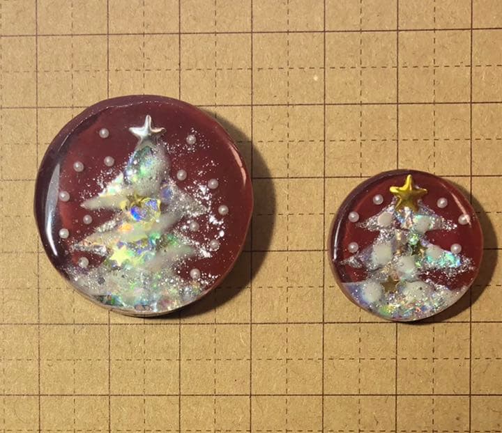 クリスマスツリー  ワインレッド  蓄光レジン