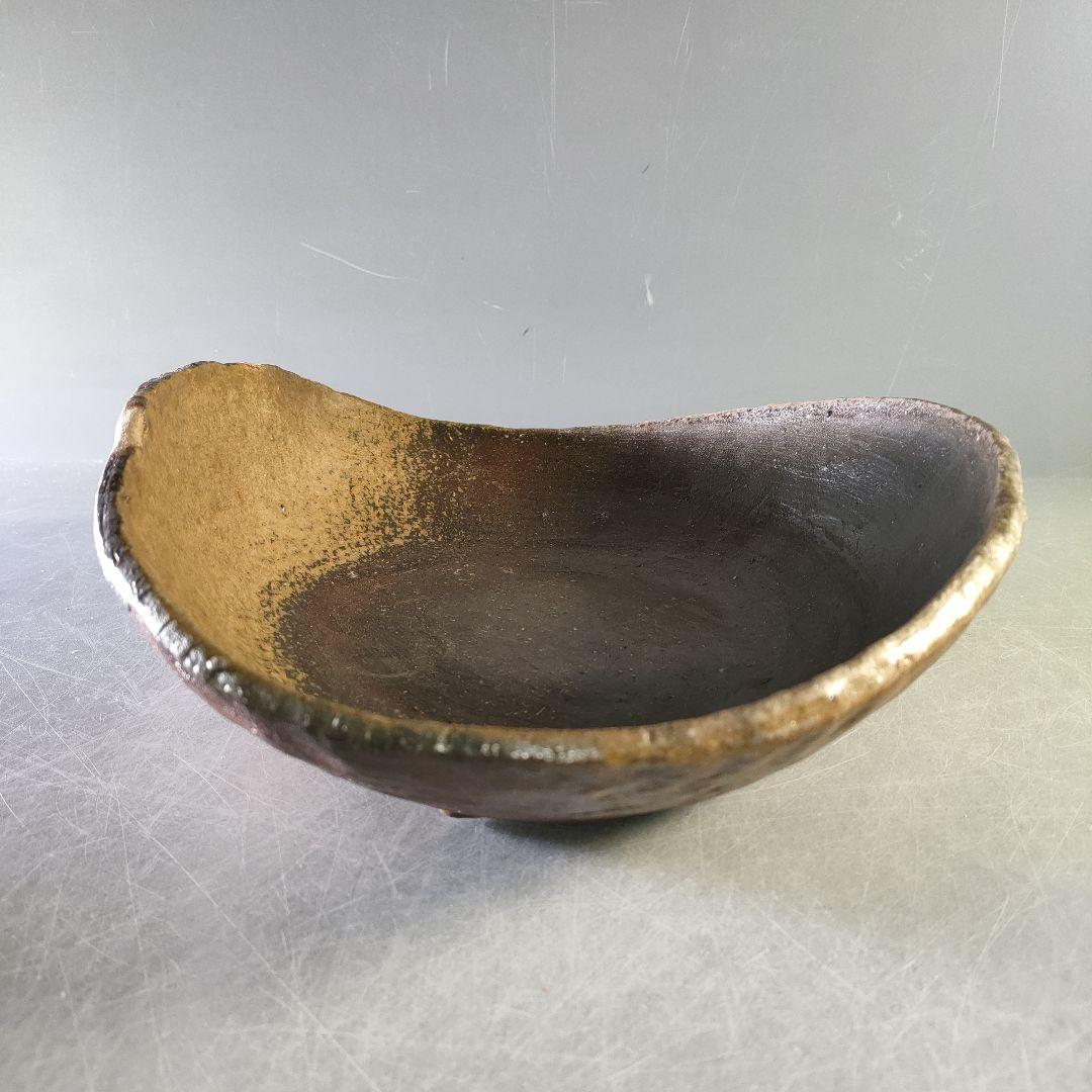 A1256-2/丹波焼/石田陶春 造/丹波やき〆菓子鉢/飾鉢/盛鉢/懐石道具/