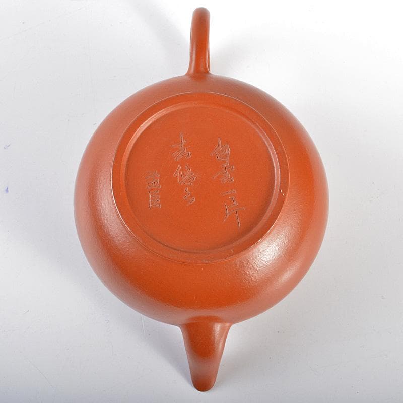 中国　孟臣銘　紫砂　朱泥　漢詩刻　急須　茶壷　M　R5369