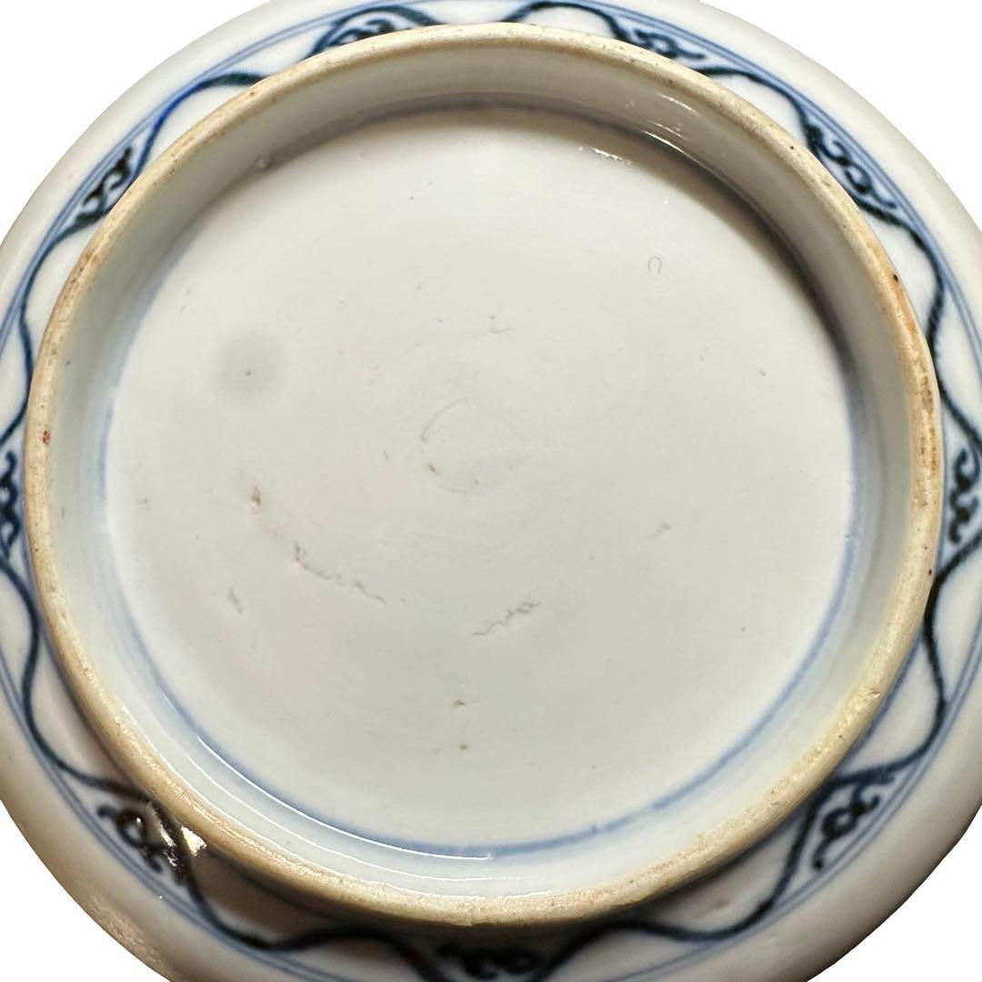 ★江戸末期！古伊万里 色絵 小皿/手塩皿6枚/食器！鶴図 裏に丸紋！