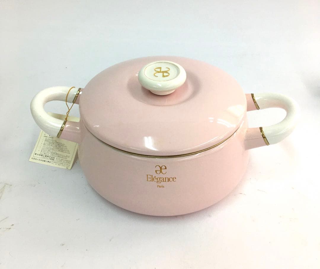 新品　エレガンス　ピンク　桜色　ホーロー鍋3点セット