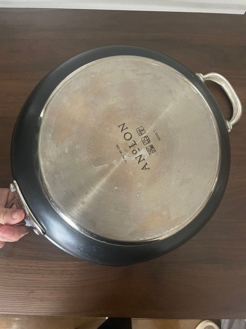 ANOLON 両手鍋 24cm（約10インチ）ガラス蓋付き