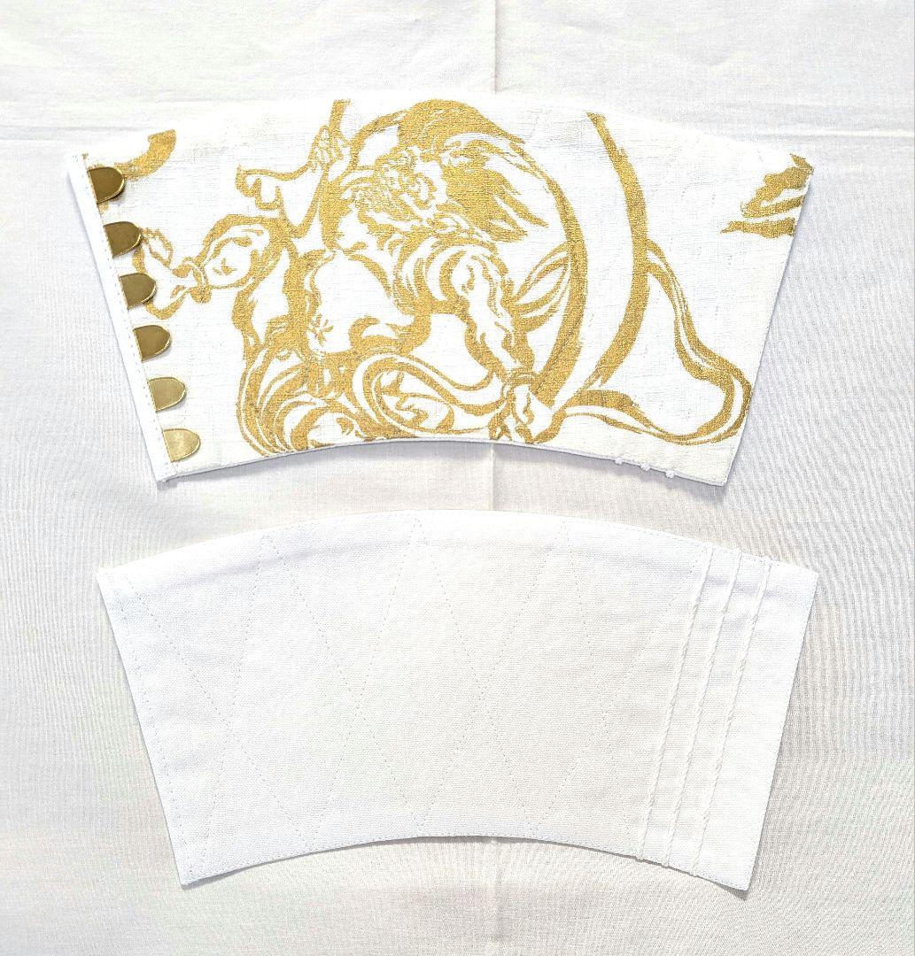 ハンドメイド手甲　こはぜ6枚「白帆布11号」手首周り約17〜19cm