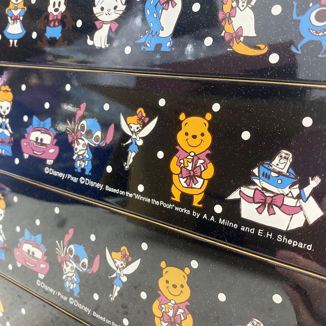 黒ラメ　ディズニー色々4段のお重箱★レア★★