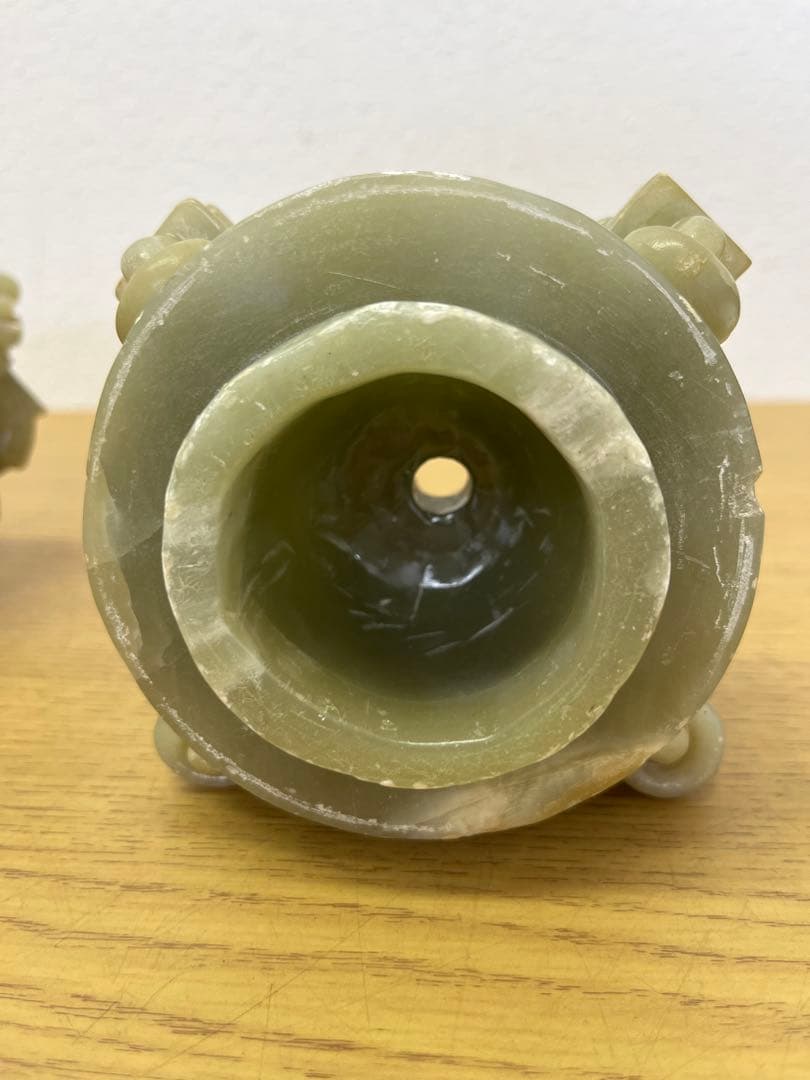 香炉　ヒスイ　翡翠　アンティーク　骨董品　獅子