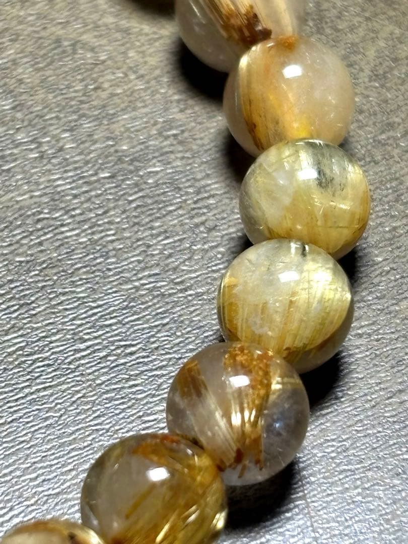 太陽放射タイチンルチル入りブレス7.3〜7.9㎜（新品未使用）キャッツアイ 金運