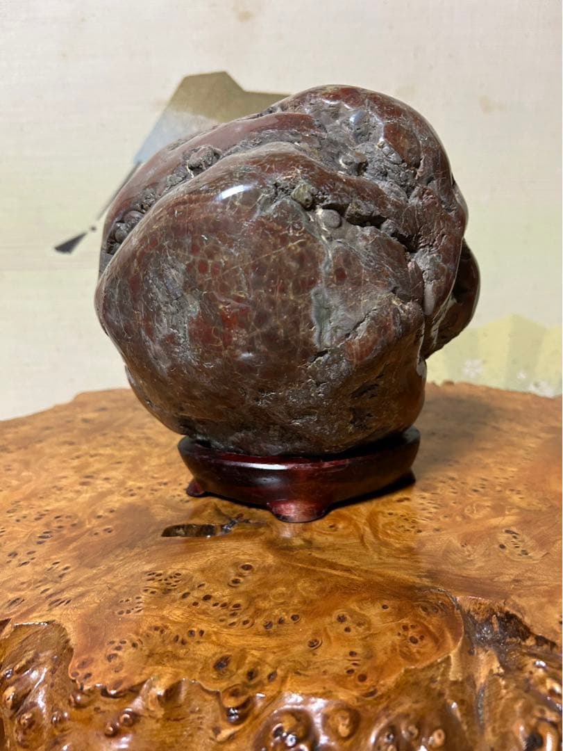 希少、赤流紋石、鑑賞石