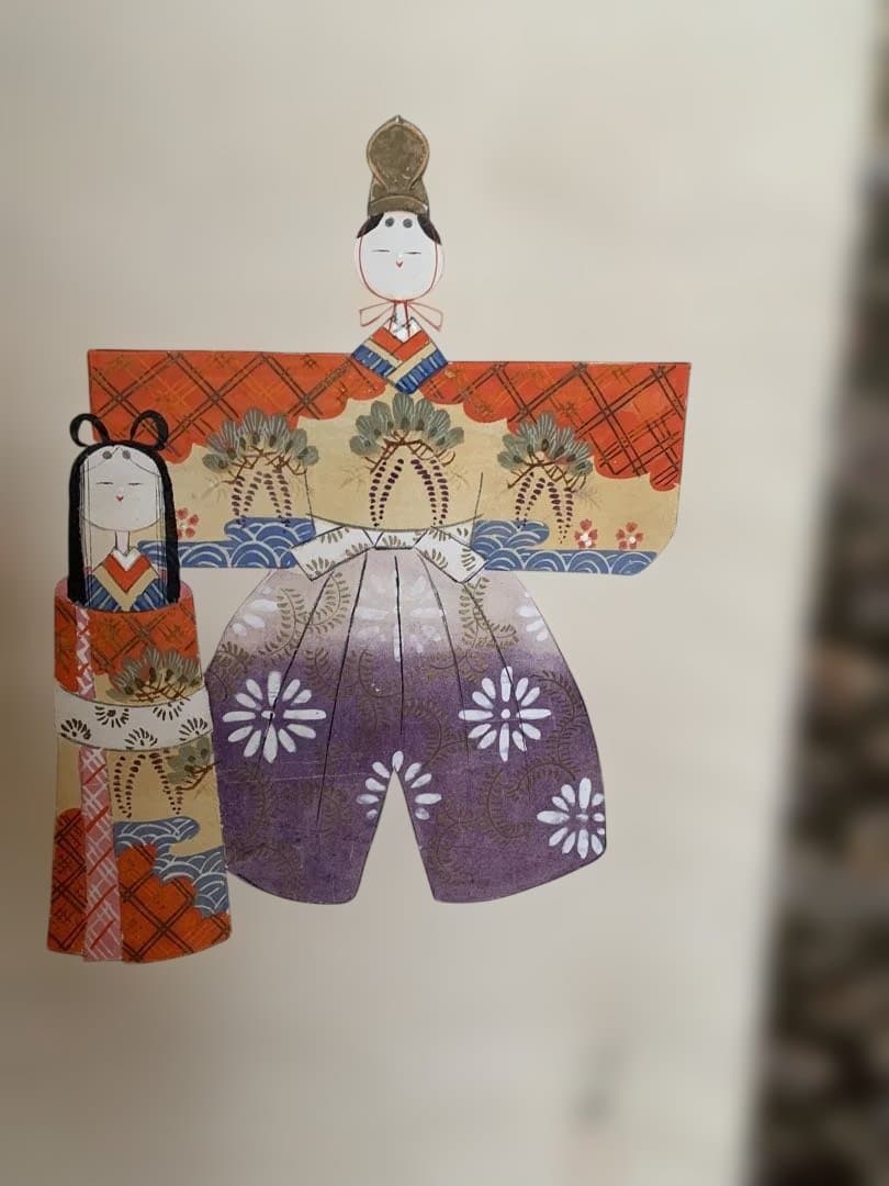 桃の節句　立ち雛の掛け軸