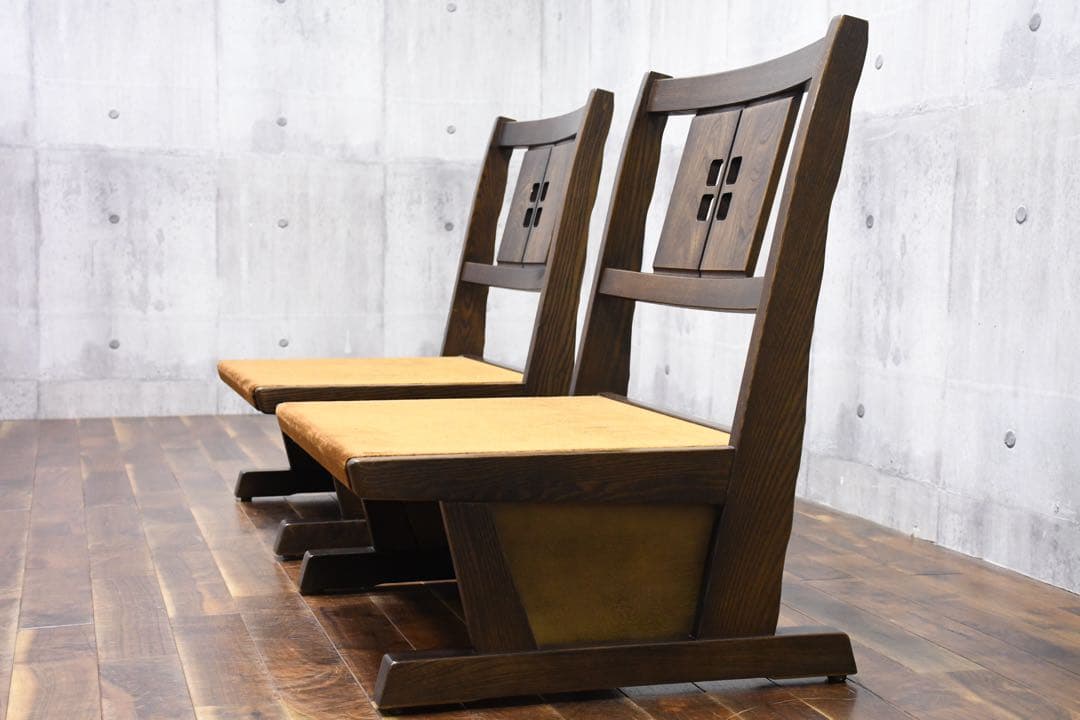 FBC16 カリモク karimoku 低座椅子 2脚セット 栓材 座イス LD