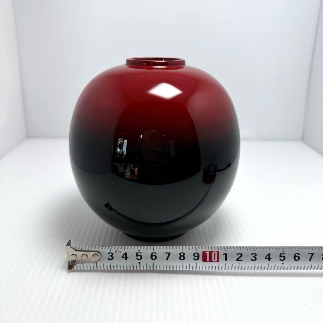 新品未使用 輪島塗 漆 球形 花器 花瓶 赤黒 漆 漆器 伝統工芸 共箱 説明書