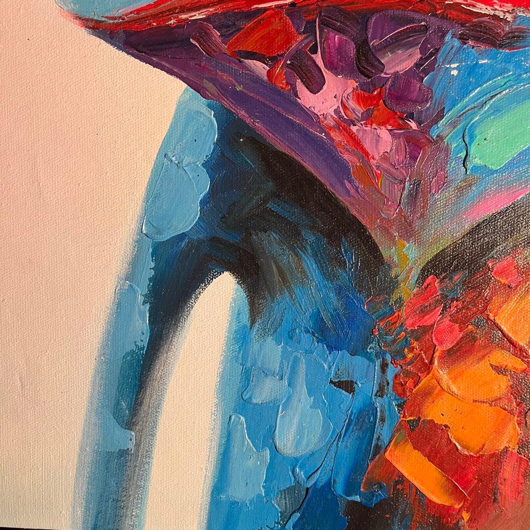 手書き油絵 glasses flag 絵画 インテリア 油彩画