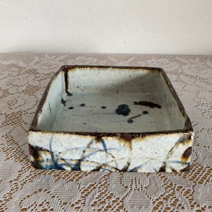 廣永窯 角鉢 盛り鉢 陶磁器 スクエア 懐石 茶事 和皿