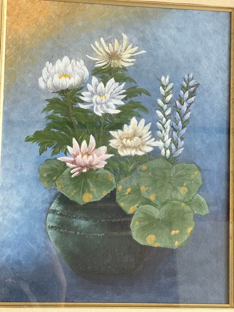 菊や蓮の花の絵画