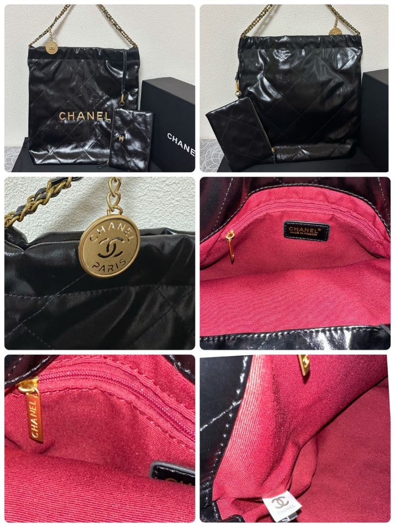 CHANEL ノベルティレザーショルダーバッグブラック