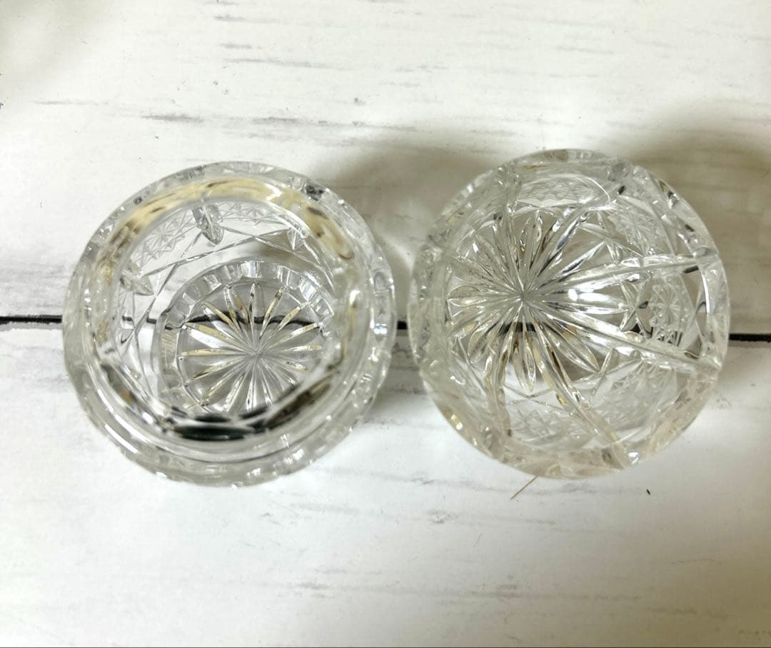 ボヘミアクリスタル　シュガーポット　クリーマー　楊枝入れ ペン立て