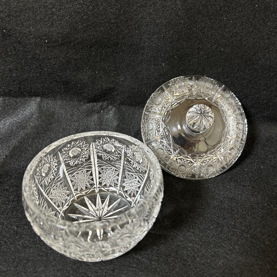 ボヘミアクリスタル　シュガーポット　クリーマー　楊枝入れ ペン立て