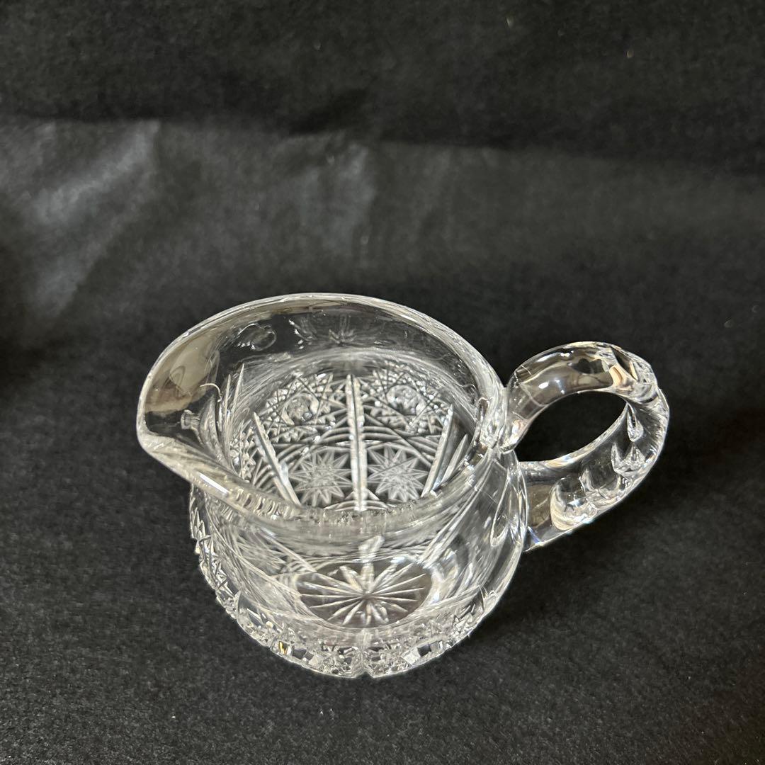 ボヘミアクリスタル　シュガーポット　クリーマー　楊枝入れ ペン立て