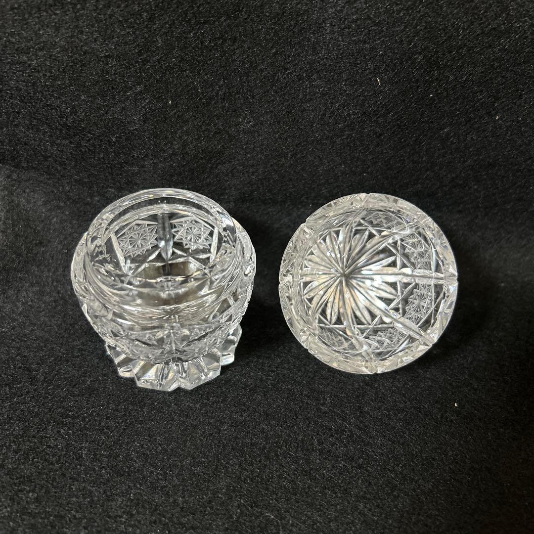 ボヘミアクリスタル　シュガーポット　クリーマー　楊枝入れ ペン立て