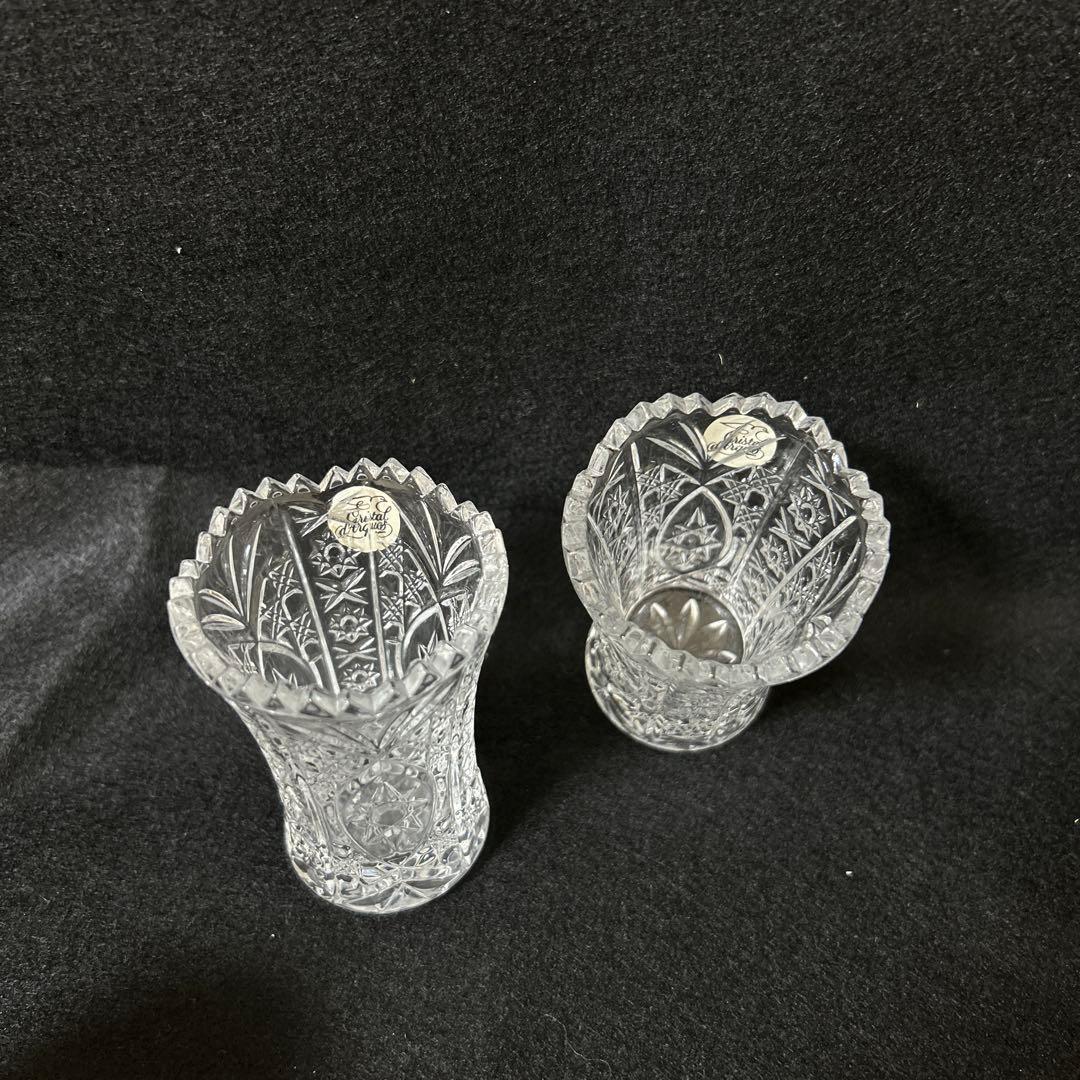 ボヘミアクリスタル　シュガーポット　クリーマー　楊枝入れ ペン立て