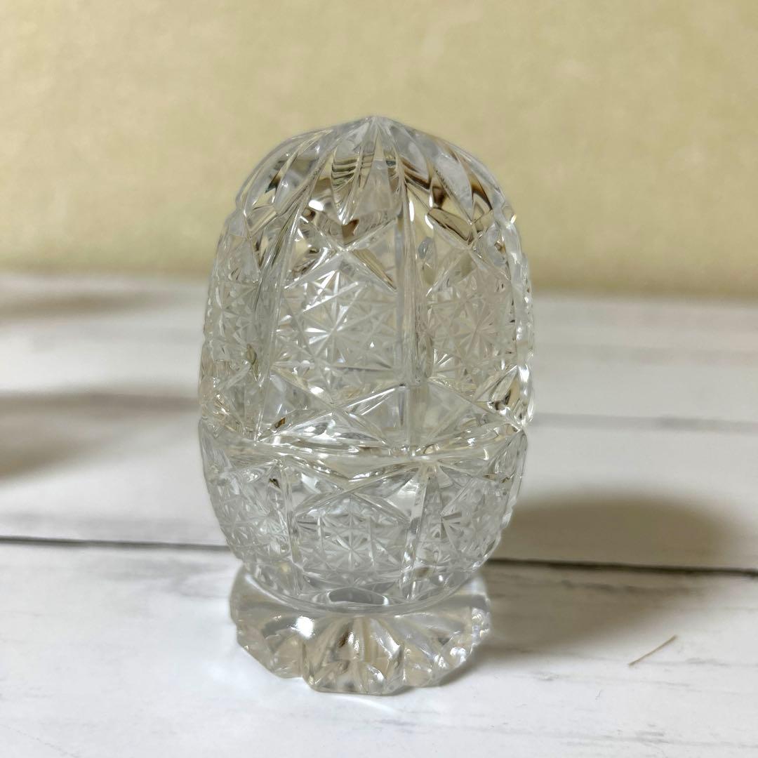 ボヘミアクリスタル　シュガーポット　クリーマー　楊枝入れ ペン立て