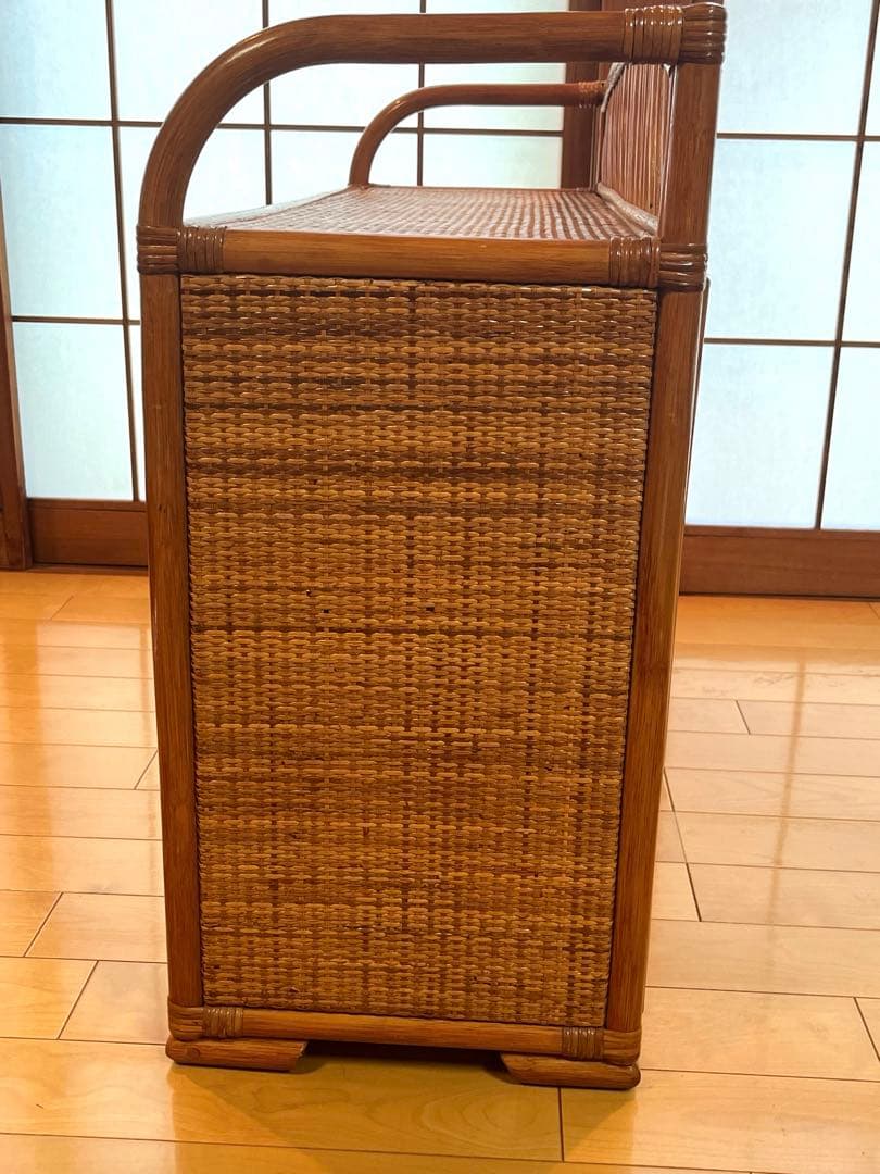 にこまる　ラタンチェスト 10杯タイプ 95cm幅 4段　藤家具　美品