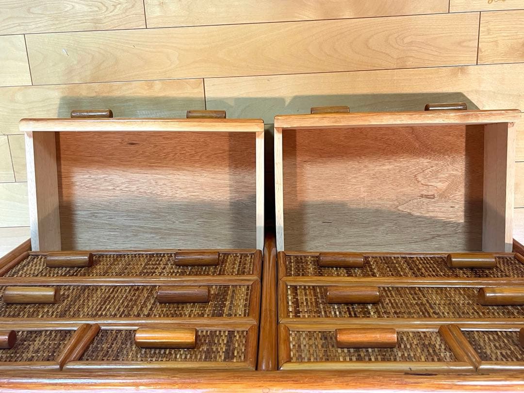 にこまる　ラタンチェスト 10杯タイプ 95cm幅 4段　藤家具　美品