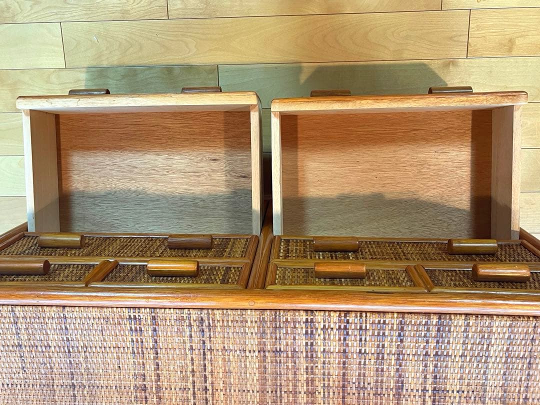 にこまる　ラタンチェスト 10杯タイプ 95cm幅 4段　藤家具　美品