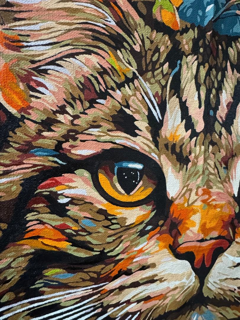 カラフルな猫のフラワーアート