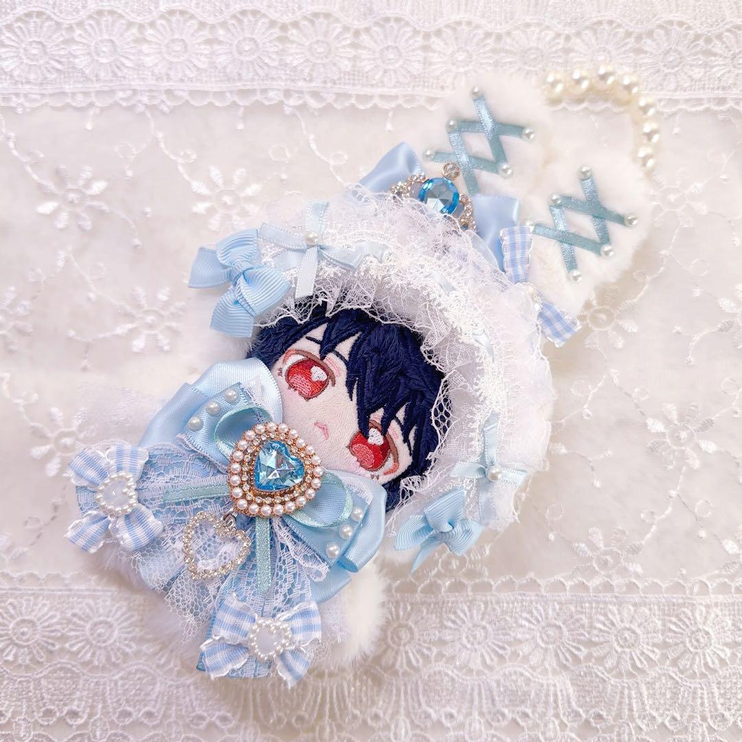 いつぬい　ちびぐるみ ぬい服　もこもこ　うさぎ　水色白　ロリータ　あんスタ