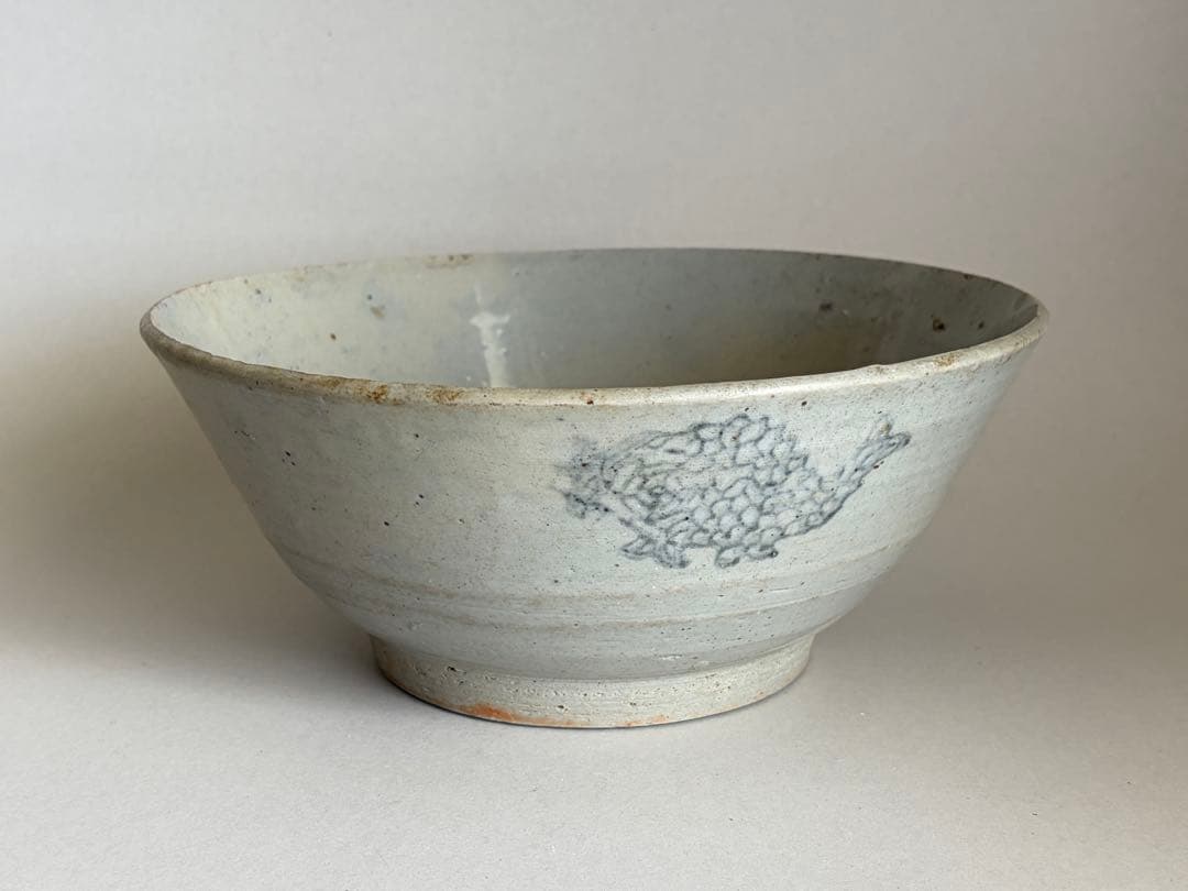 中国 徳化窯 魚文印判鉢 染付 青花 骨董古美術 清朝 華南染付 安南 時代