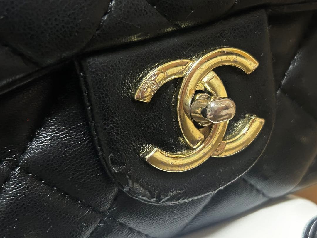 中古　CHANEL ブラック キルティング バッグ
