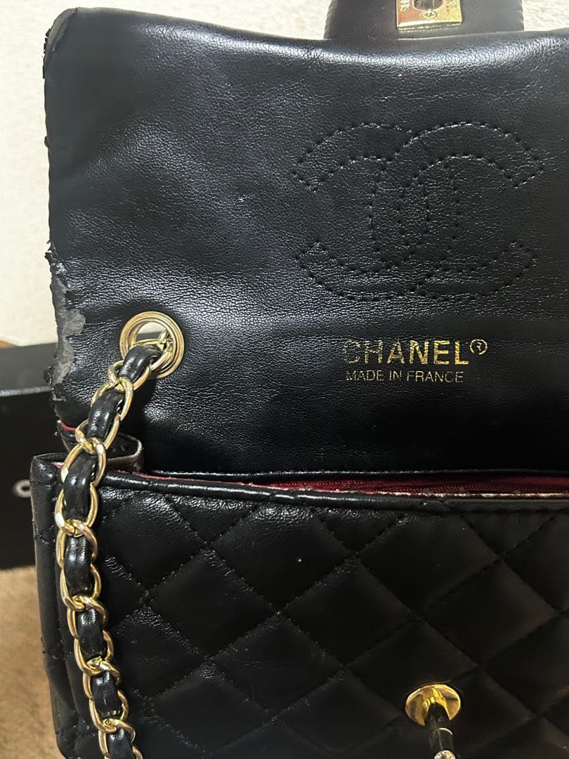 中古　CHANEL ブラック キルティング バッグ
