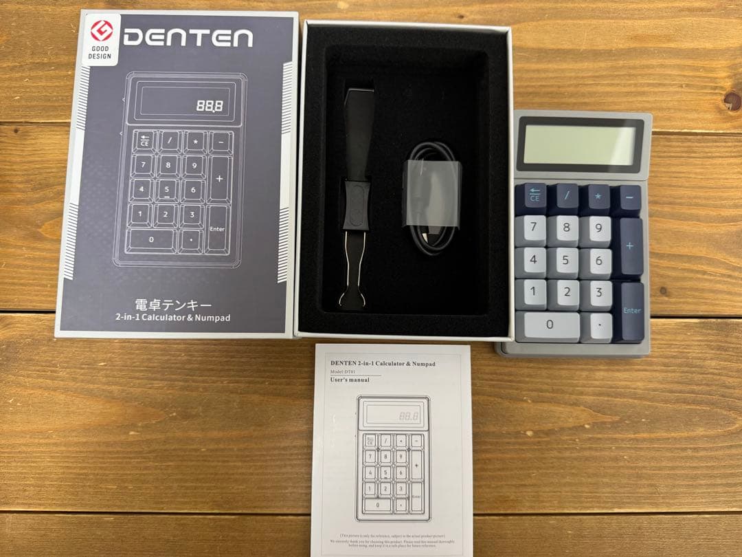 美品☆DENTEN 電卓テンキー 2in1 Bluetooth ワイヤレス 赤軸