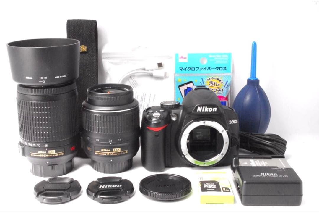Nikon D3000 ダブルレンズ✨初心者向け✨手ぶれ補正付き✨入学式 運動会