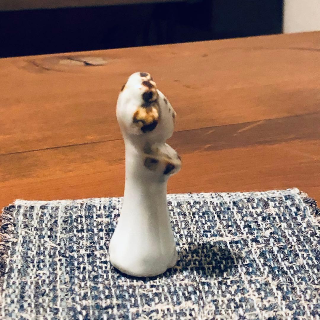 李朝の白磁鉄絵人形（鉄砂人形）男女一対　朝鮮民藝明器