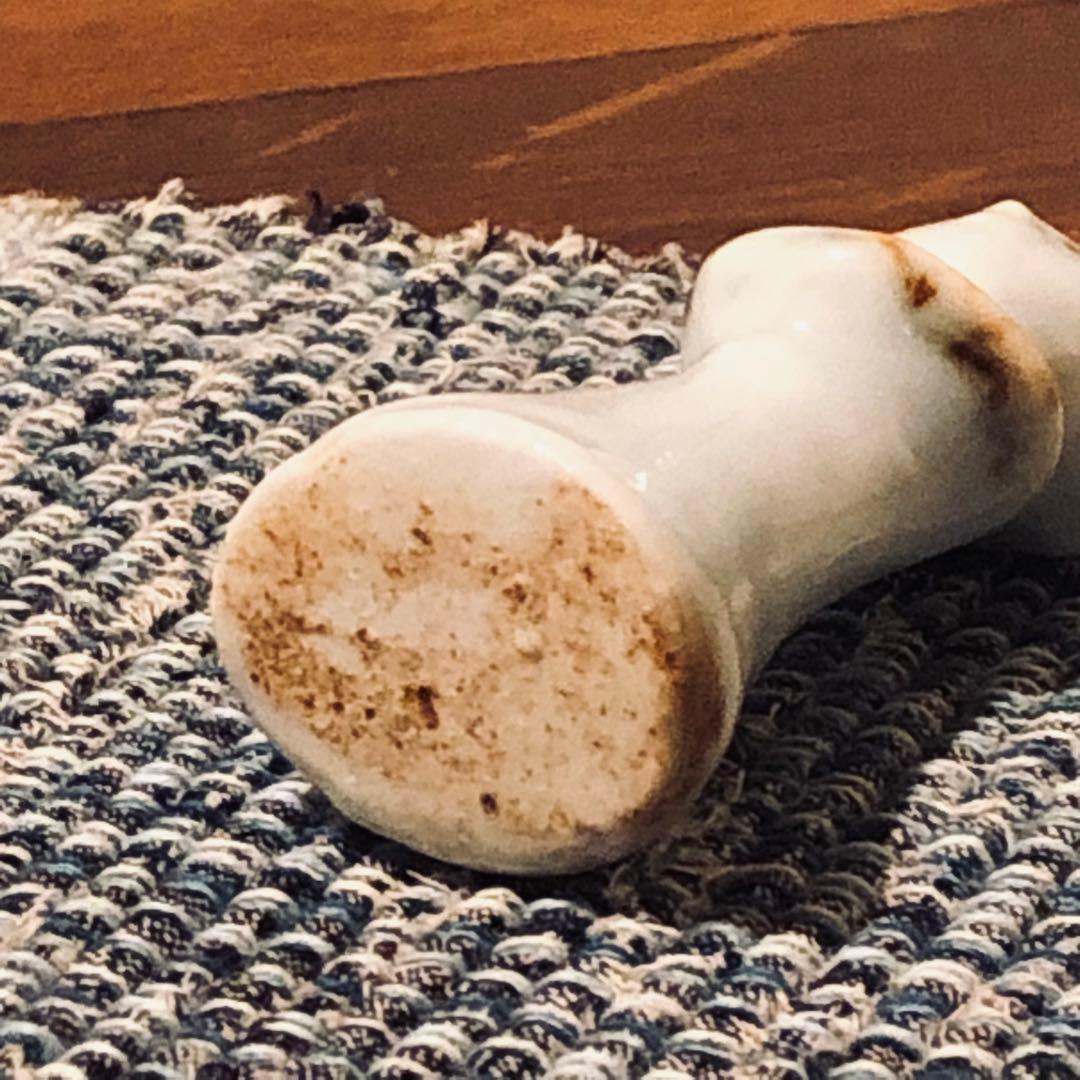 李朝の白磁鉄絵人形（鉄砂人形）男女一対　朝鮮民藝明器