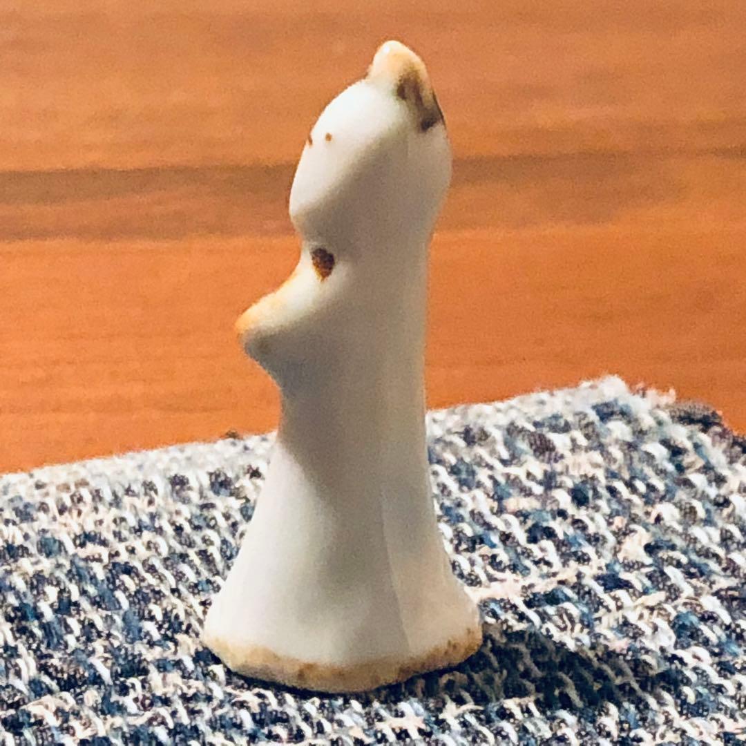 李朝の白磁鉄絵人形（鉄砂人形）男女一対　朝鮮民藝明器