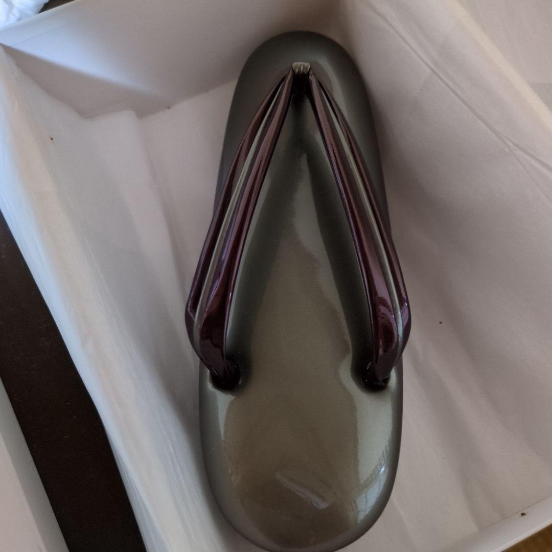 牛革　エナメル　手造り伝統的な和風デザイン 草履 サイズ7 （24cm） 新品