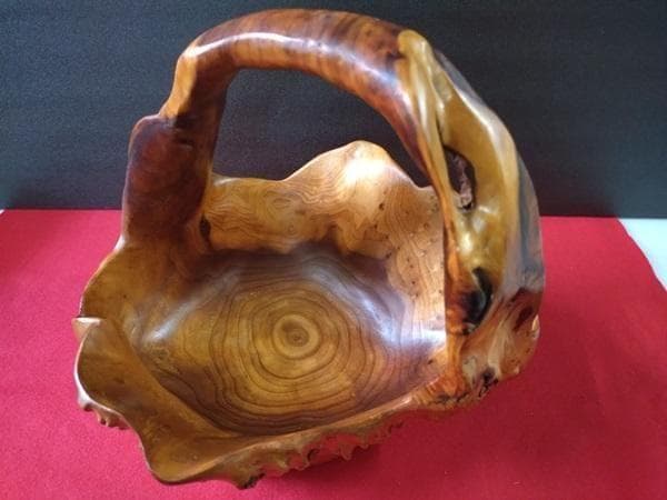 Y 長期保管 天然木 屋久杉？ バスケット アンティーク インテリア カゴ